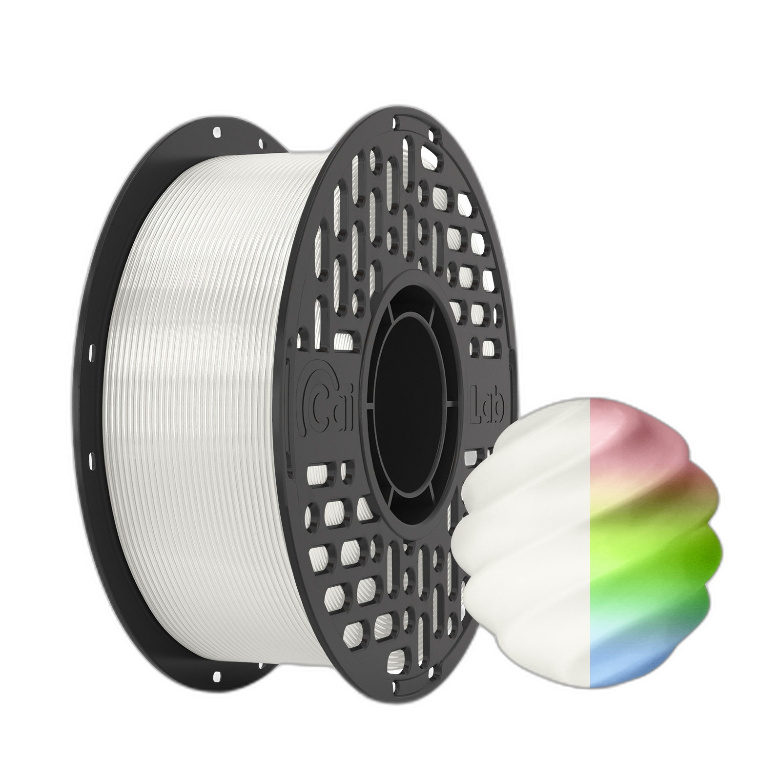 Caiduowu Fuorescent Green 3D Pinter Flament Pla Flament Noht Glow Color Glow in the Dak 1.75mm 1kg Fluorescent Rainbow Glow PLA YRB001