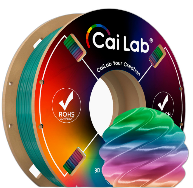 Caiduowu 30PrintingFlament PlaSlk Rainbow Sertes 1.7smm Multi-Color High- Speed Pinting Flament Adaptaton RAINBOW#5 5RB005