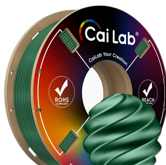 Caiduowu Pla 3DPrinting Filament 1.75mm 1kg Compatible with Tuozhu Chuangxiang,Multi-Color with Simulated Metal Texture OXIDE GREEN ATM568